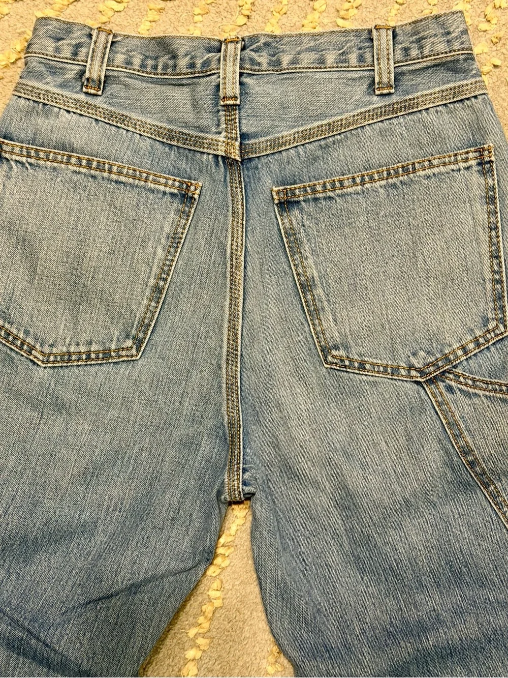 Re/Done Superhigh Workwear Carpenter Jean in Indigo Blue  - Size 27